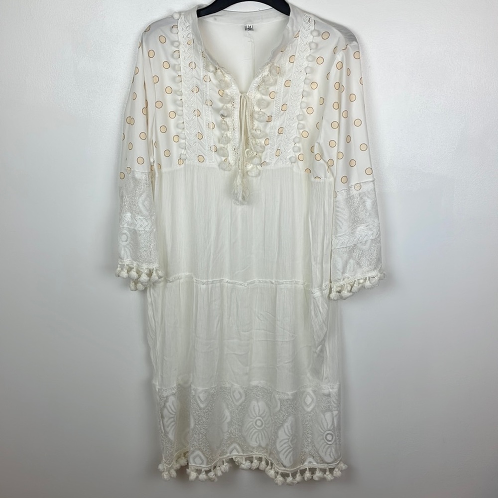 Misslook BOHO Summer Dress Color Off White Size Medium